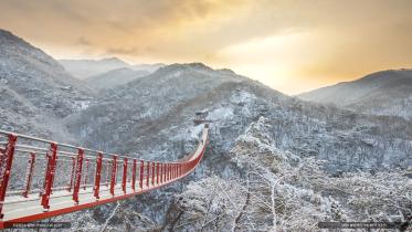 감악산 출렁다리의 아침(한국관광공사, 박해준作)